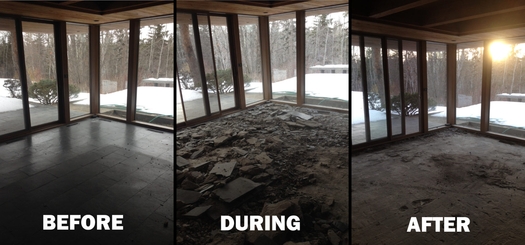 Construction Debris Cleanup Before and After